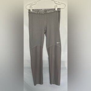 Nike Gray Performance Leggings High-Waisted Stretch